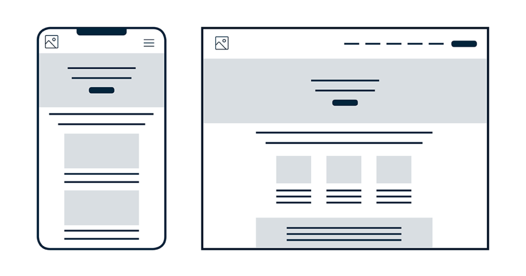 Website planning wireframe showing page content example